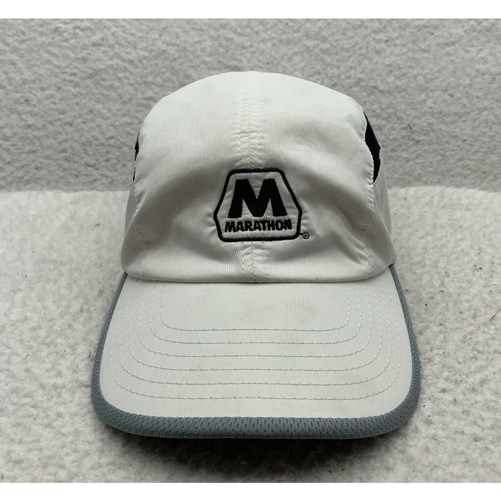 Legend Marathon Runners‎ Hat Unisex Adult Hook Loop OSFA Athletic White Gray